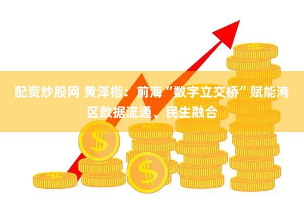 配资炒股网 黄泽楷：前海“数字立交桥”赋能湾区数据流通、民生融合